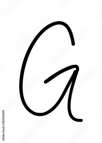 Hand-drawn letter G on white background
