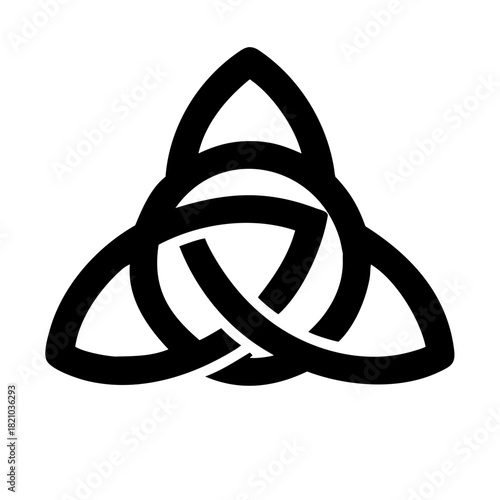 Hand-drawn Celtic knot symbol on white background