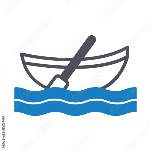 Row Boat Vector icon which can easily modify or edit