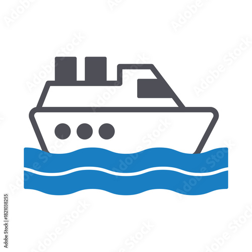 Cruise Ship Vector icon which can easily modify or edit
