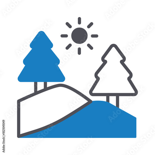 Desert Hill Vector icon which can easily modify or edit