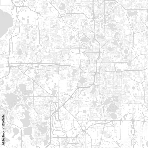 Orlando City Map navigational clarity emerges from the structured urban grid rendered here in subtle monochrome with refined linework and an elegant blueprint character begin of sentence.