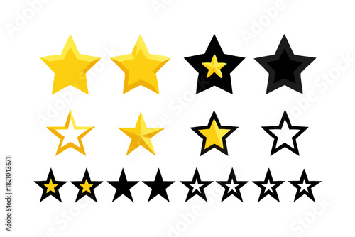 set of stars, pack stars icon