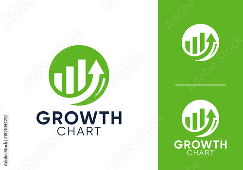 Growth Chart Logo for Business Development | Business Growth Logo Design with Bar Chart | Modern Growth Chart Logo for Financial Company