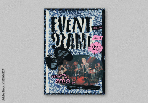 Event Poster Layout with Grungy Elements