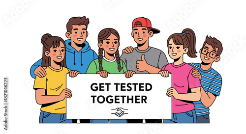 Encouraging youth group with testing message promotes community health and awareness campaign