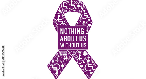 Conceptual disability awareness ribbon promoting inclusion and advocacy participation