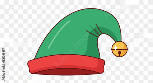 Festive elf hat with a bell a christmas icon celebrating the spirit of the season holiday cheer
