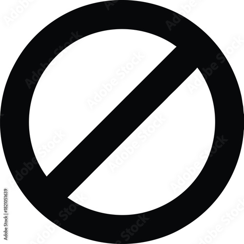 Circle with Diagonal Strike Prohibition Icon