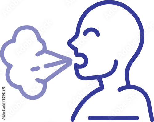 Coughing Person Exhaling Illustration