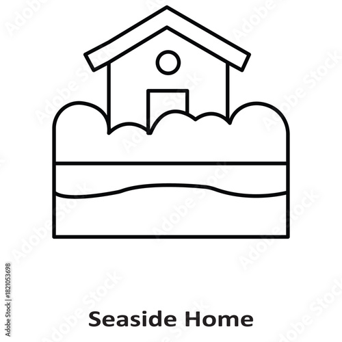 Seaside Home Vector icon which can easily modify or edit