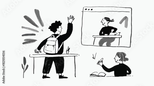 A dedicated student with a backpack ready for learning and adventure depicted in a vibrant versatile vector design suitable for educational or promotional materials