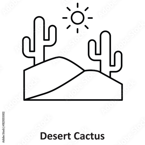 Desert Cactus Vector icon which can easily modify or edit