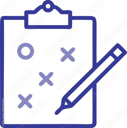 Denied Clipboard with Cross Mark and Pencil