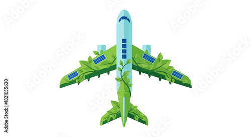 Eco-Friendly Aviation: An Airplane Concept Powered by Nature and Solar Innovation