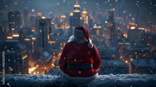 New York City's New Year's Eve night in December, with cold winter snow and bright holiday decorations