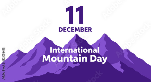 Celebrating International Mountain Day on December 11 with Mountain Peaks Illustration