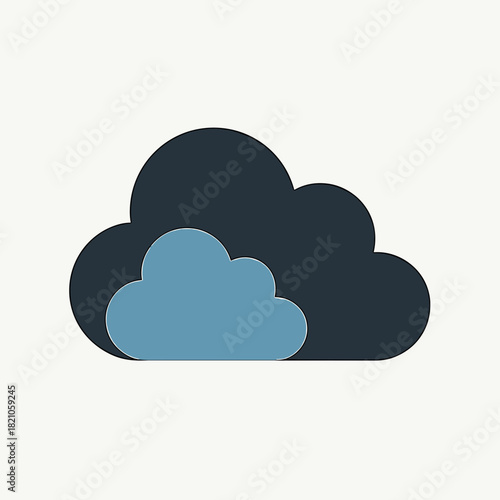 Cloud icon on plain background. This cloud illustration features fluffy formations and overcast sky, great weather depiction. Use cloud imagery for your next design project.