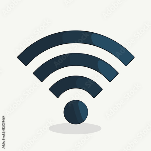 Wireless signal illustration shows connection emblem on light background, internet indicator. Wireless signal is vital for networking and communication, wifi symbol for mobile devices.