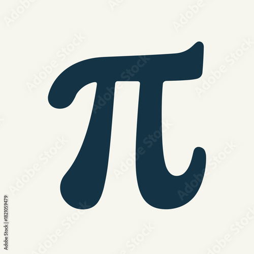 Pi symbol against soft background, pi mathematics constant for educational material. The pi symbol is a mathematical symbol of transcendental number. Elegant pi symbol for graphic art.