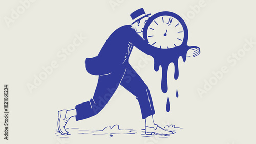 Whimsical character in formal blue attire suitable for advertising banners and promotional materials featuring a playful and engaging design with vibrant colors and clear typography