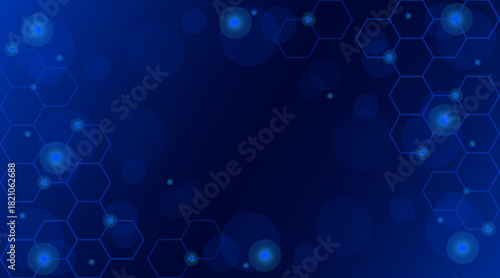 Abstract digital technology futuristic big data blue background, Cyber nano information communication, innovation future tech data, internet network connection, circuit board line dot illustration