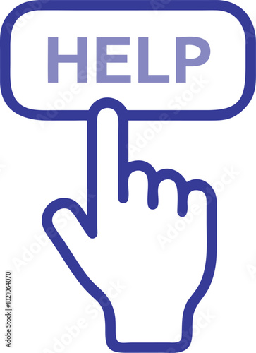 Help Button Hand Pressing Help