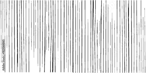 Charcoal thick and thin horizontal lines seamless pattern. Hand drawn vector parallel straight stripes. Black and white geometric abstract background. Various stripes with rough, uneven edges.