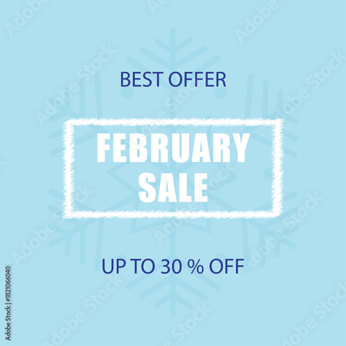 Social media promo banner for February sales with discount offer