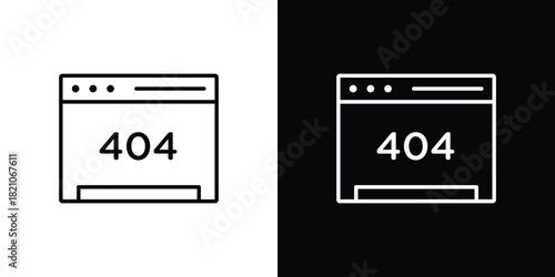404 Error icons for UI elements. High-quality vector illustration.