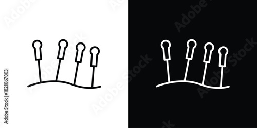 Acupuncture icons for UI elements. High-quality vector illustration.