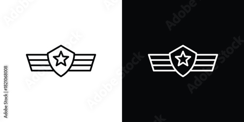 Air force icons for UI elements. High-quality vector illustration.