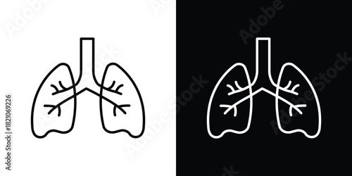 Asthma icons for UI elements. High-quality vector illustration.