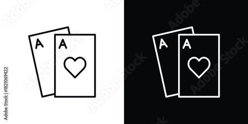 Baccarat icons for UI elements. High-quality vector illustration.