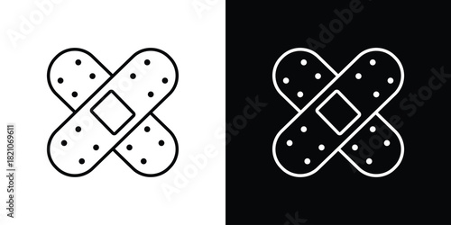 Band aid icons for UI elements. High-quality vector illustration.