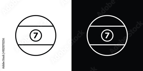 Billiard ball icons for UI elements. High-quality vector illustration.