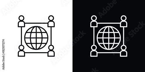 Business networking icons for UI elements. High-quality vector illustration.