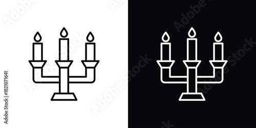 Candelabra icons for UI elements. High-quality vector illustration.