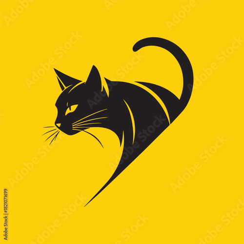 Creative Cat Graphic Element for Innovative Brand Identity
