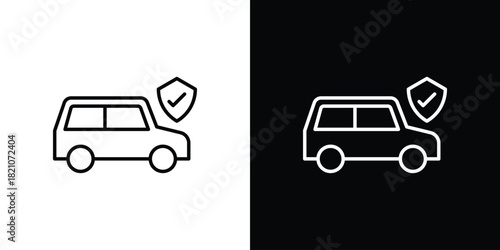 Car insurance icons for UI elements. High-quality vector illustration.