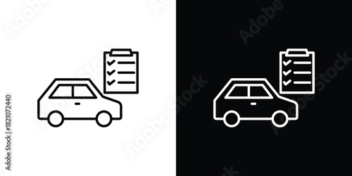 Car repair check list icons for UI elements. High-quality vector illustration.