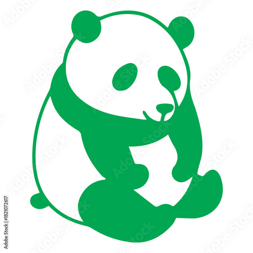 Green Panda Illustration