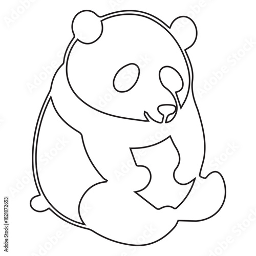 Panda Outline Art