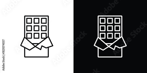 Chocolate icons for UI elements. High-quality vector illustration.