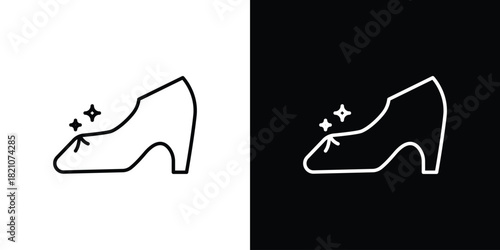 Cinderella shoe icons for UI elements. High-quality vector illustration.