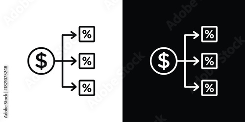 Commission icons for UI elements. High-quality vector illustration.