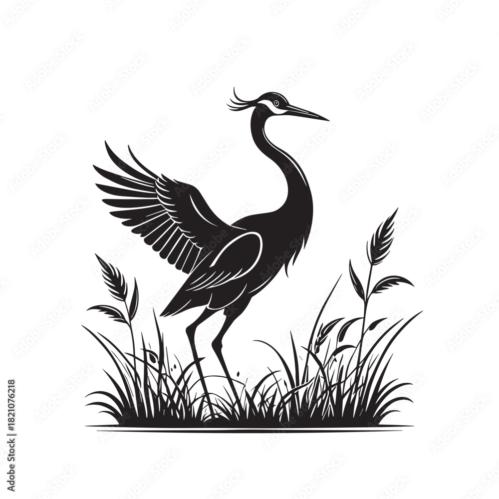 Obraz premium Exotic crane or heron bird