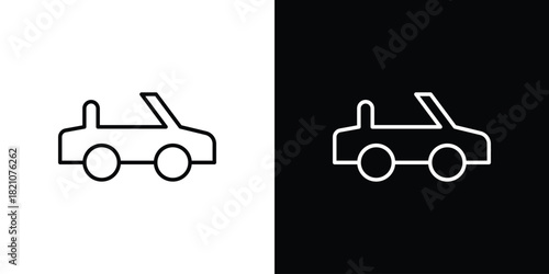 Convertible car icons for UI elements. High-quality vector illustration.