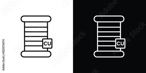 Copper icons for UI elements. High-quality vector illustration.