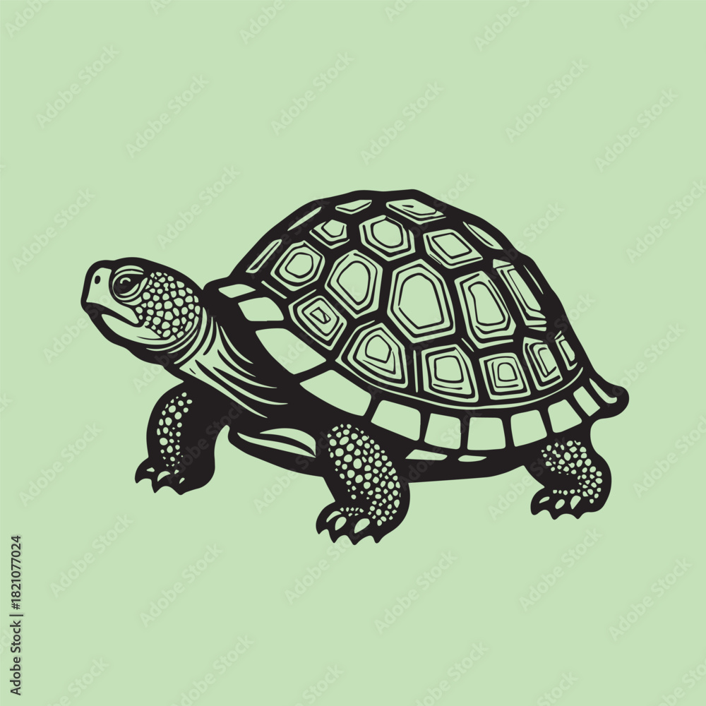 Fototapeta premium Sea turtle or tortoise silhouette 